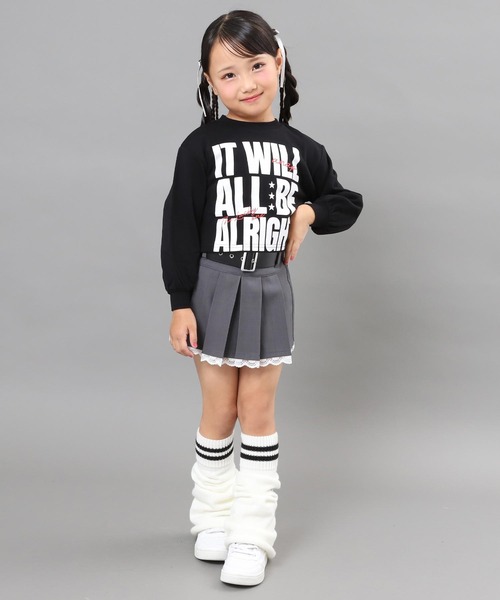 ANAP kids（アナップキッズ）の「ベルト付 フリル プリーツ スカート【ジュニアお揃い】（スカート・キッズ・ブラウン/ブラック/グレー・110/120/130）」の19枚目の写真