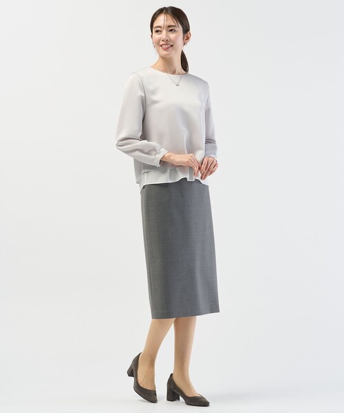 J.PRESS Ladies(J.プレス レディス)の「ハンマーサテン カットソー(Tシャツ/カットソー・レディース・ホワイト系/ライトグレー系・SMALL)」の10枚目の写真