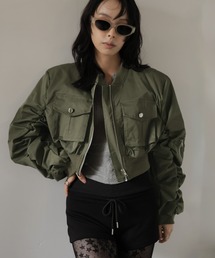 Ulysses（ユリシス）の「ギャザースリーブショート丈ミリタリーブルゾン/MA-1（MA-1）」