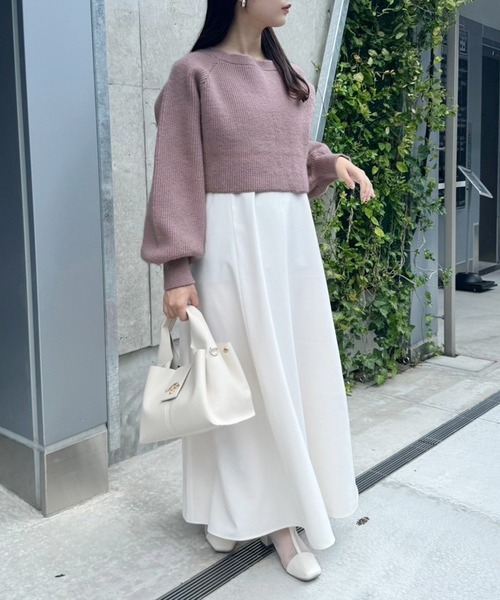 one after another NICE CLAUP(ワンアフターアナザーナイスクラップ)の「マルチウェイニットセットワンピース(ワンピース・レディース・グレー系/ベージュ系/ピンク系・SMALL/MEDIUM/LARGE)」の19枚目の写真