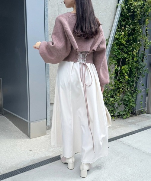 one after another NICE CLAUP(ワンアフターアナザーナイスクラップ)の「マルチウェイニットセットワンピース(ワンピース・レディース・グレー系/ベージュ系/ピンク系・SMALL/MEDIUM/LARGE)」の20枚目の写真