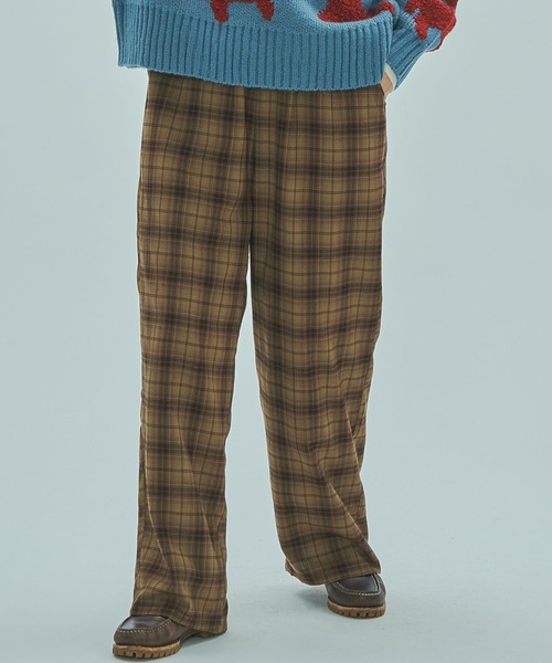 ROSE BUD（ローズバッド）の「CHECK EASY PANTS（その他パンツ・レディース・ブラック/ブラウン・ONE SIZE）」の2枚目の写真