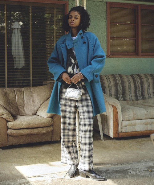 ROSE BUD（ローズバッド）の「CHECK EASY PANTS（その他パンツ・レディース・ブラック/ブラウン・ONE SIZE）」の4枚目の写真