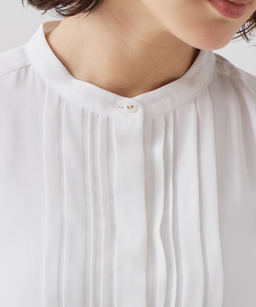 OPAQUE.CLIP（オペークドットクリップ）の「≪通勤・セレモニー対応≫ タックブラウス【洗濯機OK】（シャツ/ブラウス・レディース・ホワイト・42/40/38/36）」の9枚目の写真