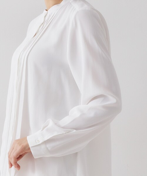 OPAQUE.CLIP（オペークドットクリップ）の「≪通勤・セレモニー対応≫ タックブラウス【洗濯機OK】（シャツ/ブラウス・レディース・ホワイト・42/40/38/36）」の10枚目の写真