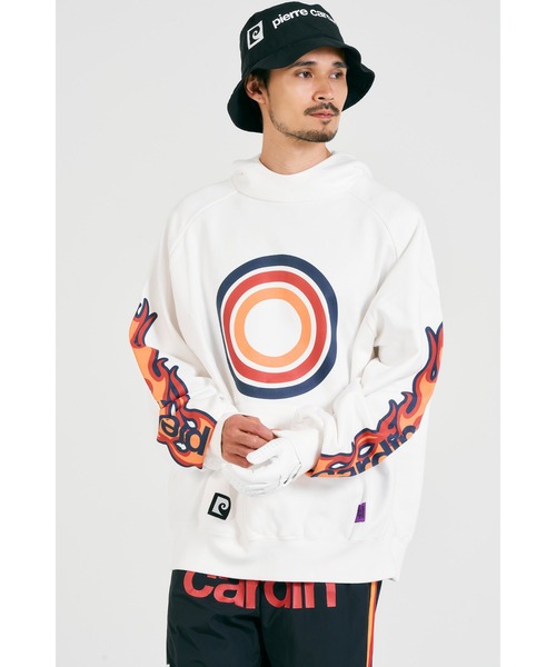 pierre cardin golf fire ゴルフ パーカー ホワイト XL pierre cardin golf logodesign fire hoodie/ピエールカルダンゴルフ