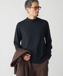 モックネック」に該当するブルー・ネイビー/青色系のメンズ