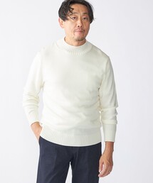SHIPS:〈手洗い可能〉9ゲージ コンフォート モックネック プルオーバー ニット