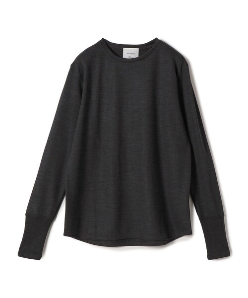 SHIPS(シップス)の「assiette:〈手洗い可能〉ウォッシャブル ウール カットソー(Tシャツ/カットソー・レディース・ブラウン/オフホワイト/ダークグレー・ONE SIZE)」の3枚目の写真