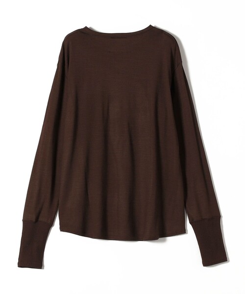 SHIPS(シップス)の「assiette:〈手洗い可能〉ウォッシャブル ウール カットソー(Tシャツ/カットソー・レディース・ブラウン/オフホワイト/ダークグレー・ONE SIZE)」の6枚目の写真