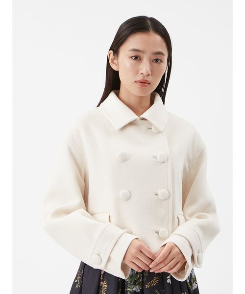 セール】ウールカシミヤショート丈ピーコート（ピーコート）｜Mila