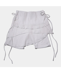 PLACE STUDIO | フリルアシンメトリースカートウエストバンディングレギンスバイカーパンツ[ブラック](その他パンツ)