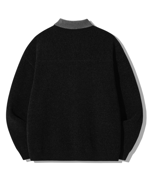 TRILLION（トリリオン）の「カラー ワーク カラー ジップアップ ニット ジャケット [ブラック]（ニット/セーター・レディース・その他・LARGE/X-LARGE/MEDIUM）」の5枚目の写真