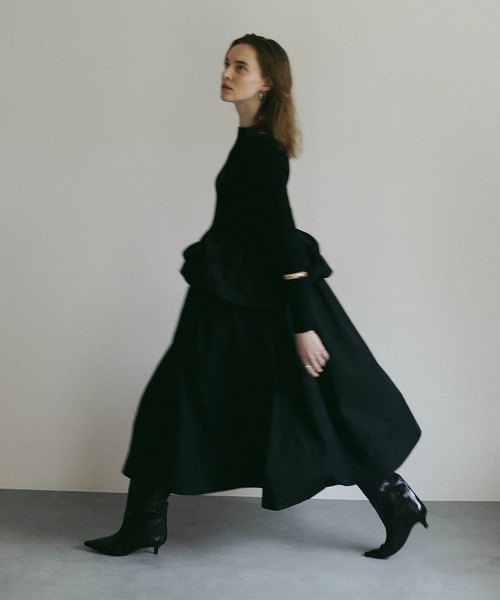 Ｋ様♪専用オーダー マゼンタ＆ブラックのワンピース セール】 カルゼキーネックワンピース≪手洗い可能≫ （ロング・マキシ