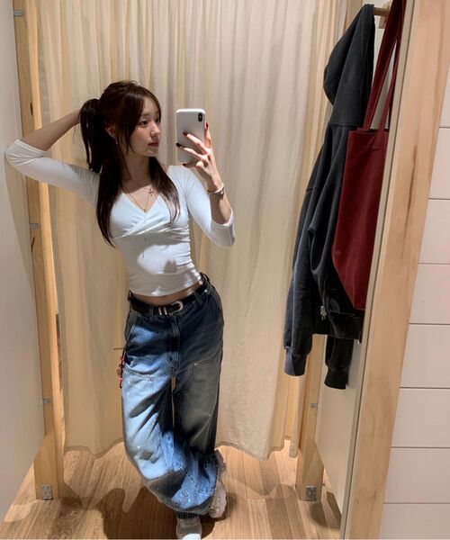 AECA（エイカ）の「DOUBLE KNEE PAINTED DENIM-BLUE（デニムパンツ・レディース・その他・LARGE/MEDIUM/SMALL）」の20枚目の写真