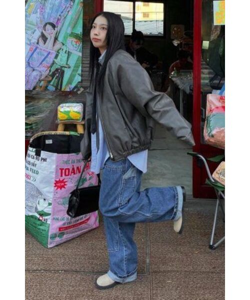 AECA（エイカ）の「DOUBLE KNEE PAINTED DENIM-BLUE（デニムパンツ・レディース・その他・LARGE/MEDIUM/SMALL）」の8枚目の写真