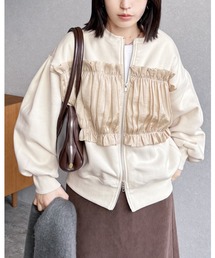 reca | 異素材レイヤードWZIP裏起毛カーディガン(カーディガン/ボレロ)