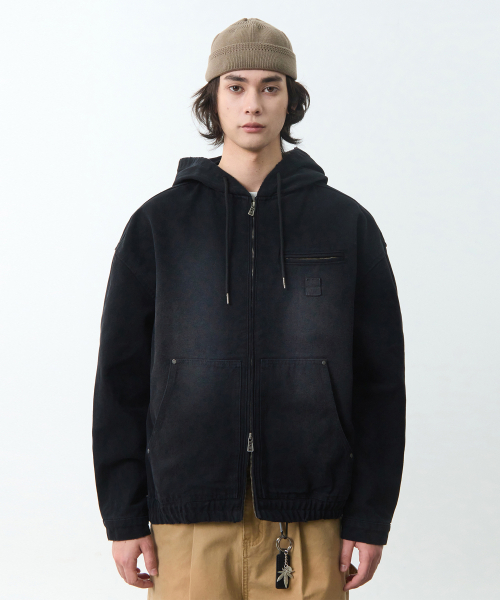 2WAY OG エッセンシャル デトロイト フードジップアップ_コットン