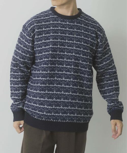 ITEMS URBANRESEARCH(アイテムズ アーバンリサーチ)の「ツイードライククルーネックニット(ニット/セーター・メンズ・ブラック/ブラウン/ネイビー・LARGE/MEDIUM)」の3枚目の写真