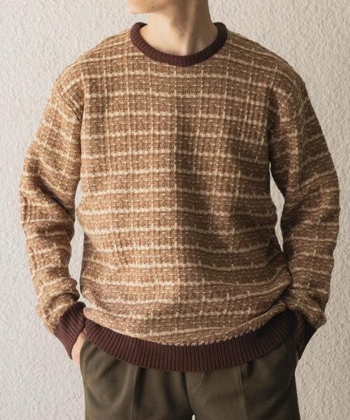 ITEMS URBANRESEARCH(アイテムズ アーバンリサーチ)の「ツイードライククルーネックニット(ニット/セーター・メンズ・ブラック/ブラウン/ネイビー・LARGE/MEDIUM)」の7枚目の写真