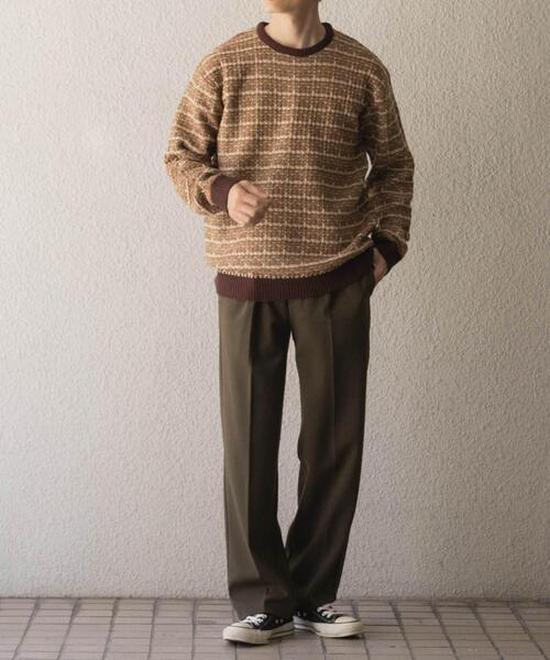ITEMS URBANRESEARCH(アイテムズ アーバンリサーチ)の「ツイードライククルーネックニット(ニット/セーター・メンズ・ブラック/ブラウン/ネイビー・LARGE/MEDIUM)」の8枚目の写真