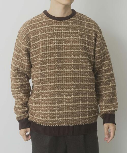 ITEMS URBANRESEARCH(アイテムズ アーバンリサーチ)の「ツイードライククルーネックニット(ニット/セーター・メンズ・ブラック/ブラウン/ネイビー・LARGE/MEDIUM)」の10枚目の写真