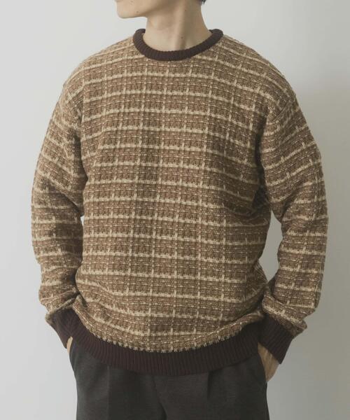 ITEMS URBANRESEARCH(アイテムズ アーバンリサーチ)の「ツイードライククルーネックニット(ニット/セーター・メンズ・ブラック/ブラウン/ネイビー・LARGE/MEDIUM)」の11枚目の写真