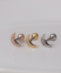 【Peony/ピオニー】/ステンレスポスト 片耳用 メタルムーンピアス