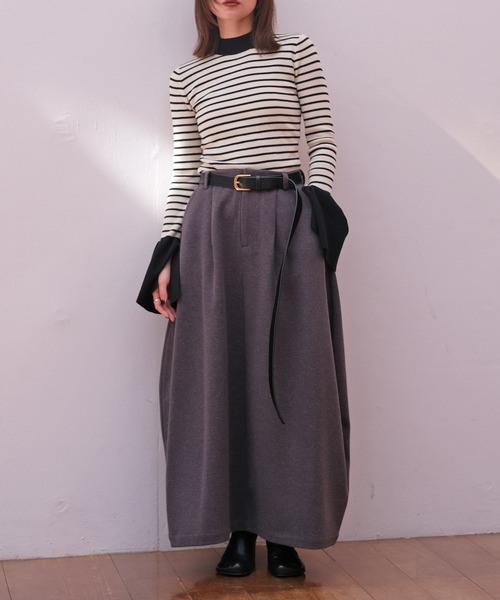 AKTE(アクテ)の「タックバレルスカート(スカート・レディース・チャコールグレー/モカ・1/2/2T)」の12枚目の写真