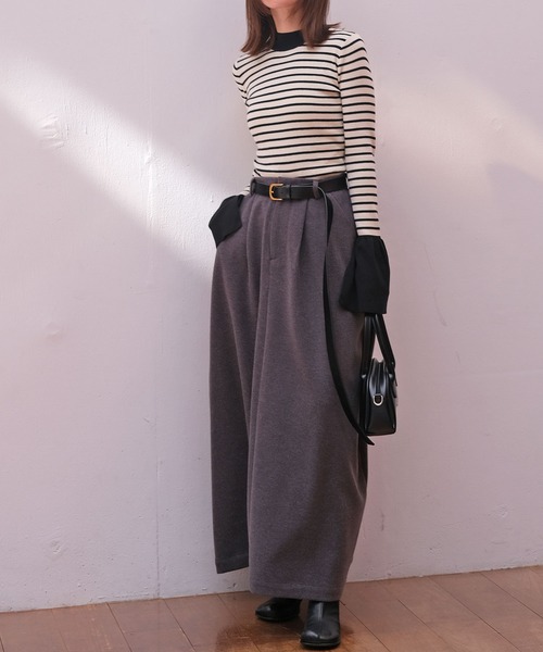 AKTE(アクテ)の「タックバレルスカート(スカート・レディース・チャコールグレー/モカ・1/2/2T)」の14枚目の写真