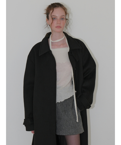 ETMON(エトモン)の「Balmacaan Long Coat, Black(チェスターコート・レディース・その他・F)」の2枚目の写真
