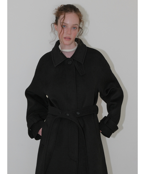 ETMON(エトモン)の「Balmacaan Long Coat, Black(チェスターコート・レディース・その他・F)」の3枚目の写真