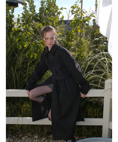 ETMON(エトモン)の「Balmacaan Long Coat, Black(チェスターコート・レディース・その他・F)」の4枚目の写真