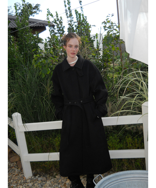 ETMON(エトモン)の「Balmacaan Long Coat, Black(チェスターコート・レディース・その他・F)」の5枚目の写真