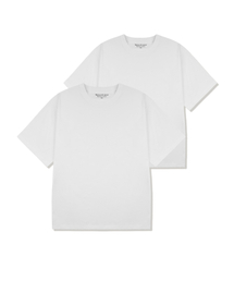 UNISEX ピマコットンレイヤード2パック半袖ホワイト(FCD2TS112M)