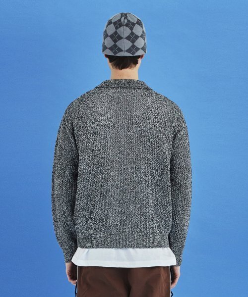 UNALLOYED(アナロイド)の「メッシュニットポロシャツ / ブラック&アイボリー(ニット/セーター・メンズ・その他・LARGE/MEDIUM)」の3枚目の写真
