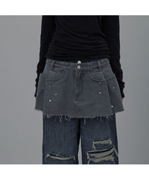 LCDC TM（エルシーディーシーティーエム）の「RAW-CUT STUD DENIM SKIRT (GREY)（スカート）」