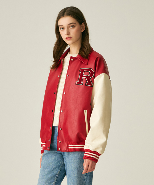 LADY VOLUME(レディーボリューム)の「(UNISEX)9111 VARSITY LEATHER JACKET_RED(スタジャン・レディース・その他・FREE)」の2枚目の写真