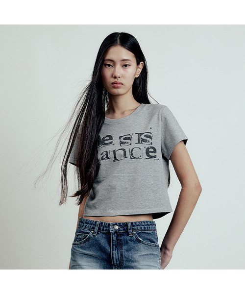 LMOOD(エルムード)の「(W) ピアースアートワークハーフTシャツメランジグレー(Tシャツ/カットソー・レディース・その他・38/36)」の1枚目の写真