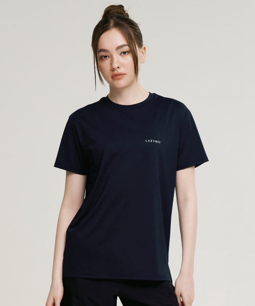 LAZYBEE(レイジービー)の「エアロタッチスタンダードフィットショート半袖W Tシャツ上着スリーブダークネイビー(Tシャツ/カットソー・レディース・その他・MEDIUM/LARGE/X-LARGE/XX-LARGE/SMALL)」の1枚目の写真