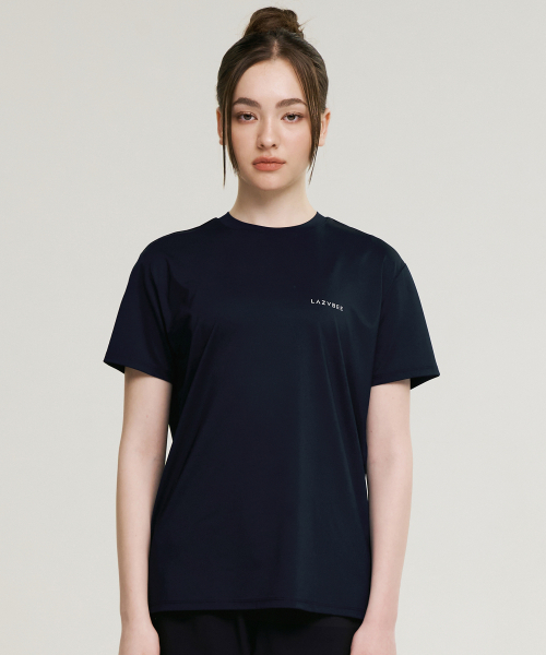 LAZYBEE(レイジービー)の「エアロタッチスタンダードフィットショート半袖W Tシャツ上着スリーブダークネイビー(Tシャツ/カットソー・レディース・その他・MEDIUM/LARGE/X-LARGE/XX-LARGE/SMALL)」の2枚目の写真