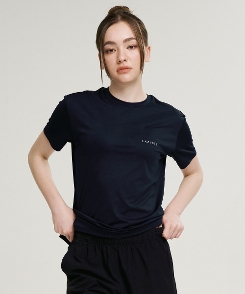 LAZYBEE(レイジービー)の「エアロタッチスタンダードフィットショート半袖W Tシャツ上着スリーブダークネイビー(Tシャツ/カットソー・レディース・その他・MEDIUM/LARGE/X-LARGE/XX-LARGE/SMALL)」の3枚目の写真