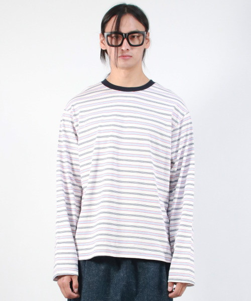 DEMARC(ドゥマーク)の「M MULTI STRIPE LONG SLEEVE TEE - White(Tシャツ/カットソー・メンズ・その他・MEDIUM/LARGE)」の2枚目の写真