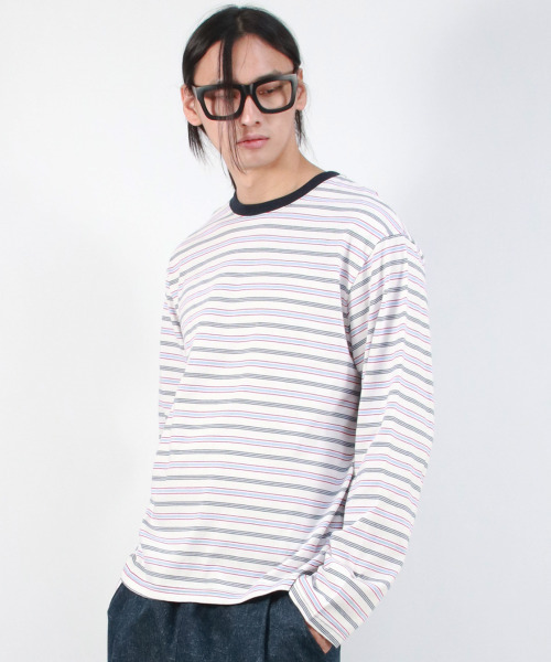 DEMARC(ドゥマーク)の「M MULTI STRIPE LONG SLEEVE TEE - White(Tシャツ/カットソー・メンズ・その他・MEDIUM/LARGE)」の5枚目の写真