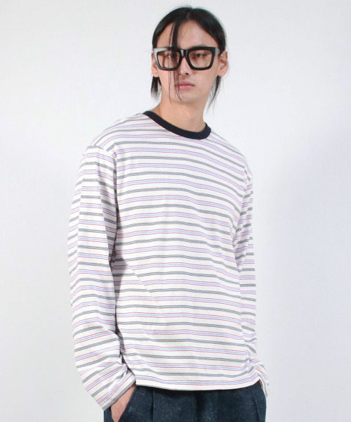DEMARC(ドゥマーク)の「M MULTI STRIPE LONG SLEEVE TEE - White(Tシャツ/カットソー・メンズ・その他・MEDIUM/LARGE)」の9枚目の写真