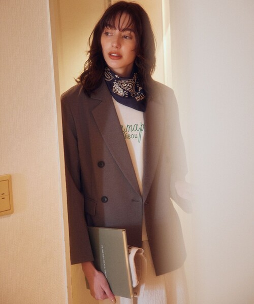 組曲（クミキョク）の「シュットクロス ジャケット（テーラードジャケット・レディース・ライトグレー系/ネイビー系/アイボリー系・1/3/2）」の7枚目の写真