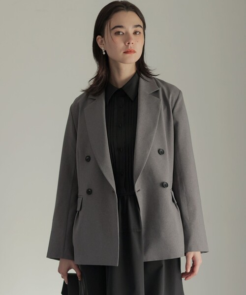 組曲（クミキョク）の「シュットクロス ジャケット（テーラードジャケット・レディース・ライトグレー系/ネイビー系/アイボリー系・1/3/2）」の14枚目の写真