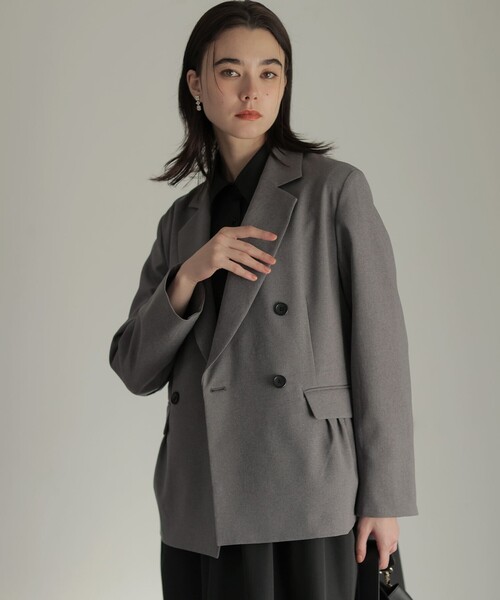 組曲（クミキョク）の「シュットクロス ジャケット（テーラードジャケット・レディース・ライトグレー系/ネイビー系/アイボリー系・1/3/2）」の15枚目の写真