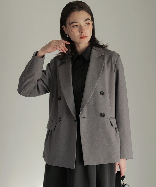 組曲（クミキョク）の「シュットクロス ジャケット（テーラードジャケット・レディース・ライトグレー系/ネイビー系/アイボリー系・1/3/2）」の16枚目の写真