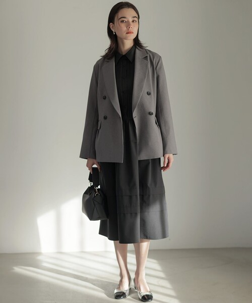 組曲（クミキョク）の「シュットクロス ジャケット（テーラードジャケット・レディース・ライトグレー系/ネイビー系/アイボリー系・1/3/2）」の17枚目の写真